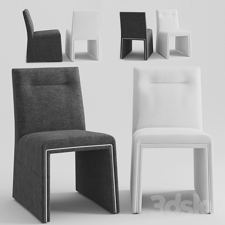 CB2 Silver Lining armless Dining Chair 3DS Max Model - thumbnail 1