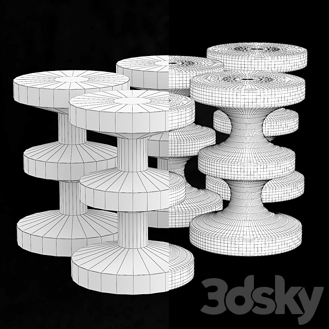 Ceramic stool INDIA MAHDAVI 3DS Max Model - thumbnail 3