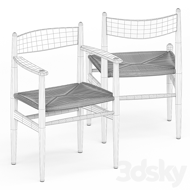 CH36 chair and CH37 chair by Carl Hansen 3DS Max Model - thumbnail 5