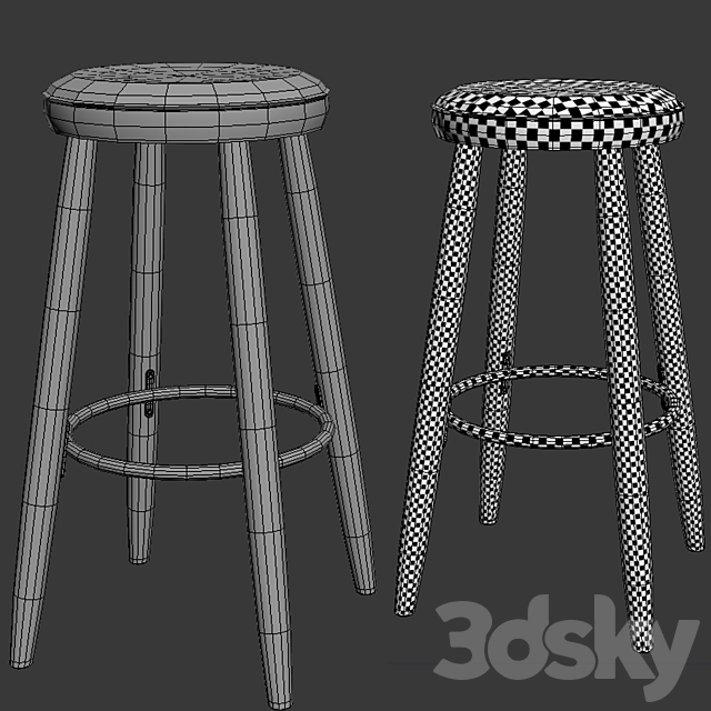 CH56 Carl Hansen & Søn Bar Stool & counter stool 3DSMax File - thumbnail 3