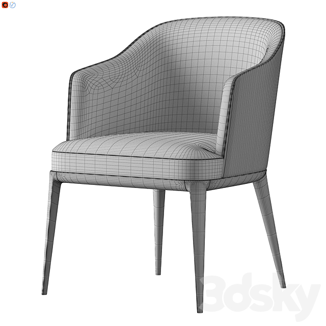 Chair 01 – Velor (Green) 3DS Max Model - thumbnail 5