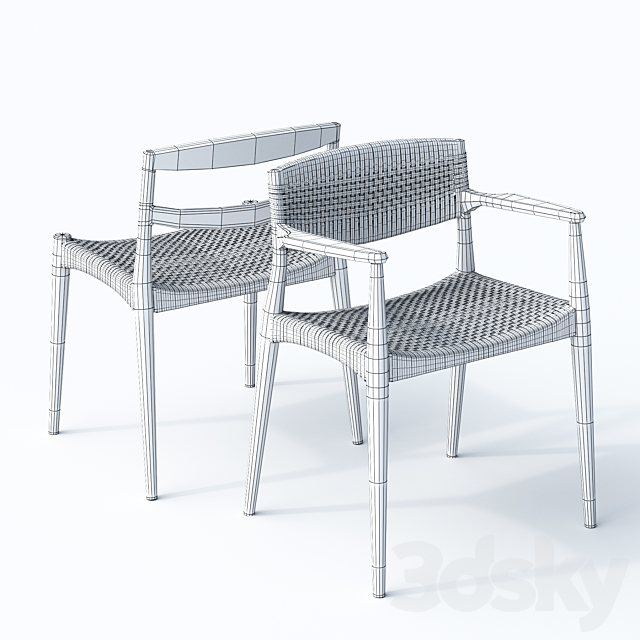 Chair and armchair Ejner Larsen & Aksel Bender Madsen 3DSMax File - thumbnail 3