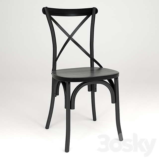 Chair BELLA CROSS black + ebony 3DSMax File - thumbnail 1