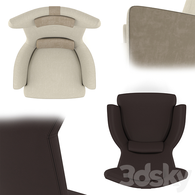 chair BORZALINO MIA 3DS Max Model - thumbnail 3