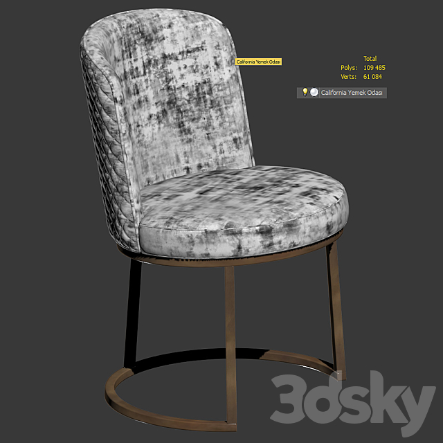 Chair California Yemek Odasi Takimi 3DS Max Model - thumbnail 3