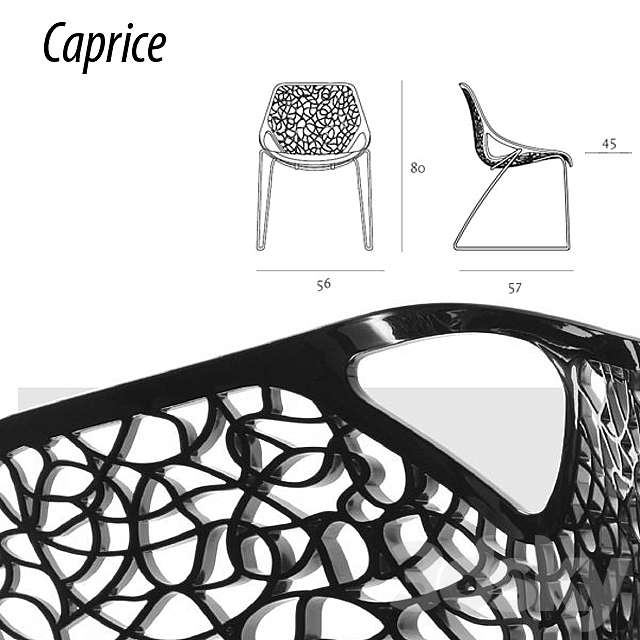 Chair Caprice CASPRINI 3DSMax File - thumbnail 3