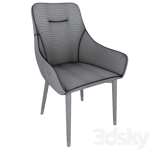 Chair – Diana beige velvet from ST Stool Group 3DS Max Model - thumbnail 3