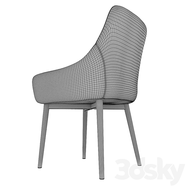 Chair – Diana beige velvet from ST Stool Group 3DS Max Model - thumbnail 4