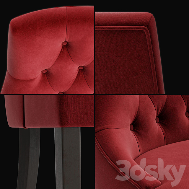 Chair dining B 3DS Max Model - thumbnail 2