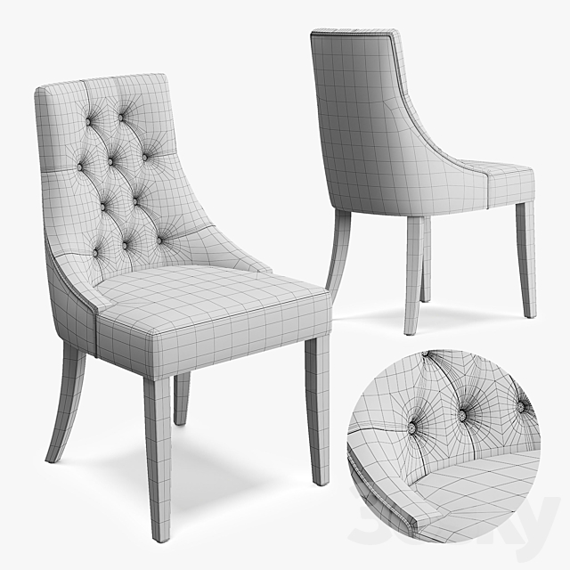 Chair dining B 3DS Max Model - thumbnail 3