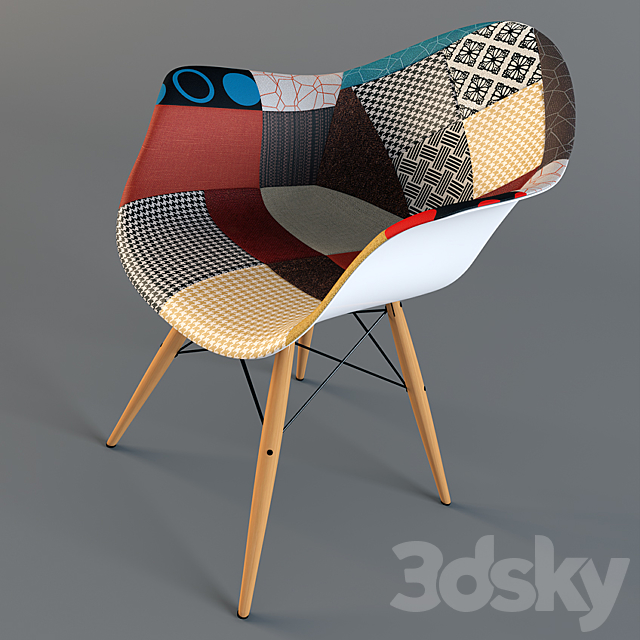 Chair Eames dsw patchwork 3DSMax File - thumbnail 2