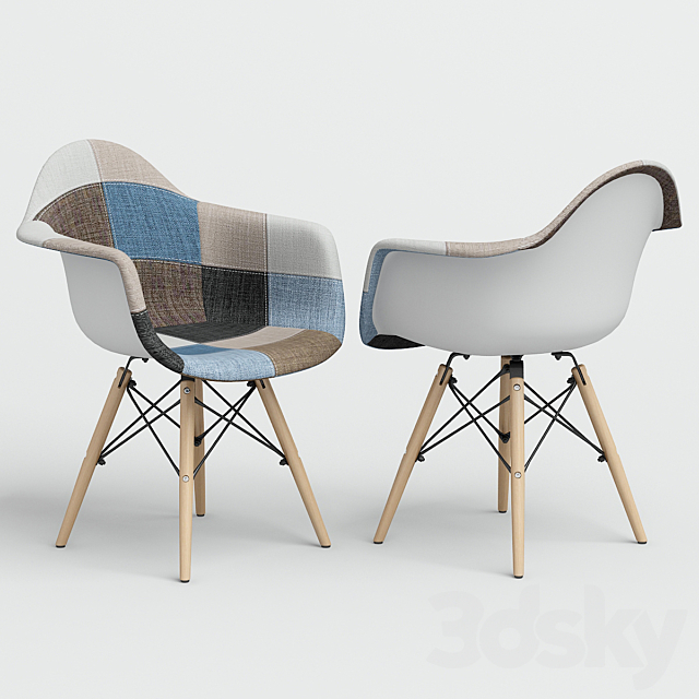 Chair Eames Style DAW Patchwork + plastic. 3DSMax File - thumbnail 1