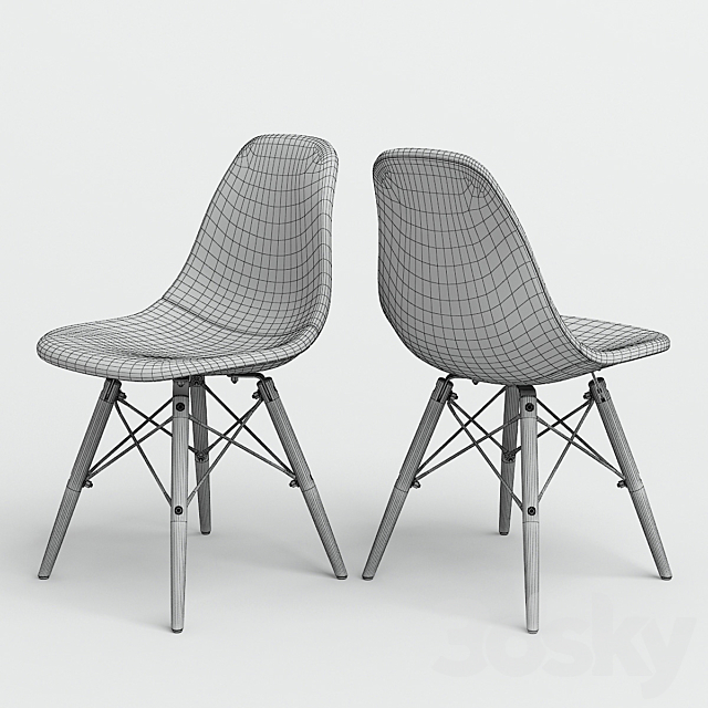 Chair Eames Style DSW Patchwork. 3DS Max Model - thumbnail 3