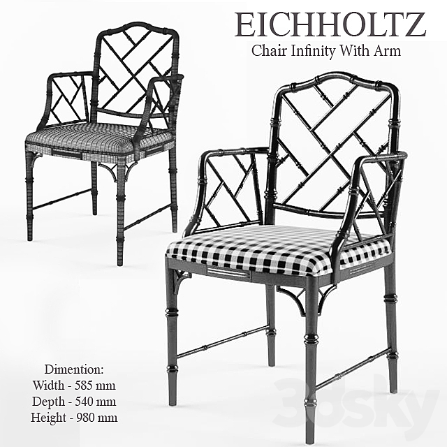 Chair Eichholtz Chair Infinity With Arm 3DSMax File - thumbnail 1