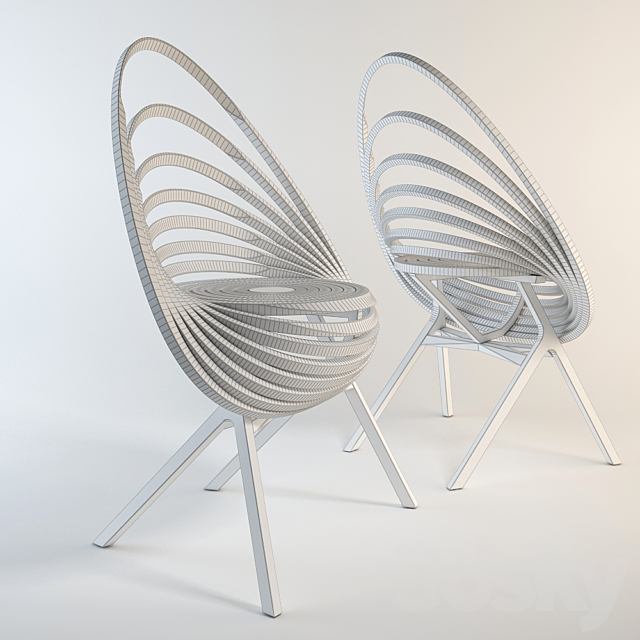 Chair Fauteuil Octave by Estampille 52 3DS Max Model - thumbnail 2