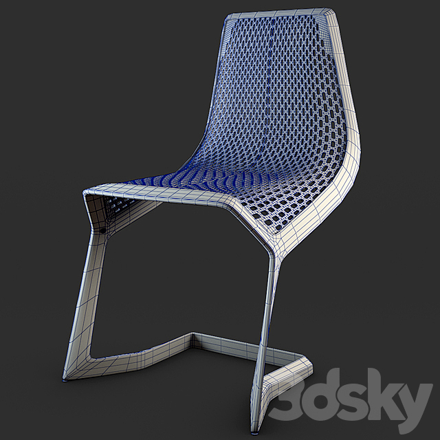 Chair In Light Grey Set Of Four 3DS Max Model - thumbnail 2