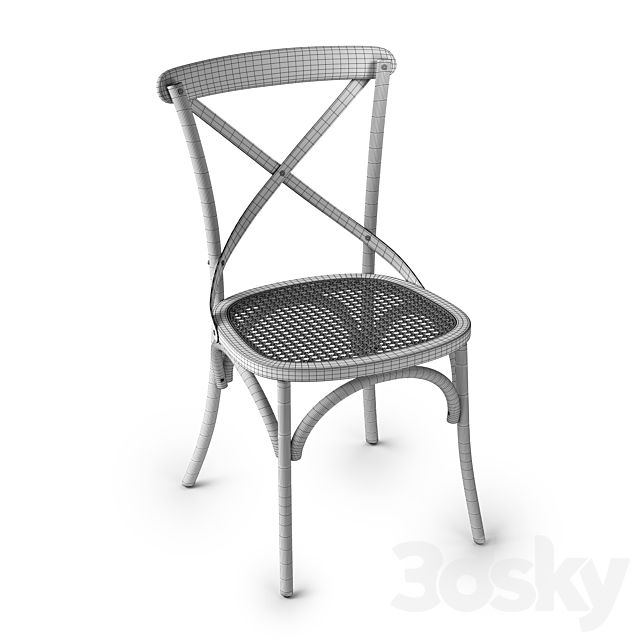 Chair in oak and wicker Cedak 3DSMax File - thumbnail 2