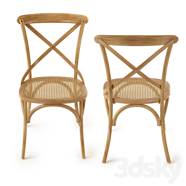 Chair in oak and wicker Cedak 3DSMax File - thumbnail 3