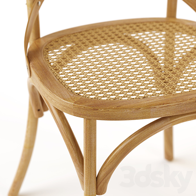 Chair in oak and wicker Cedak 3DSMax File - thumbnail 4