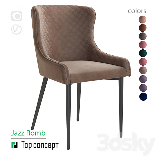 Chair JAZZ rhombus 3DSMax File - thumbnail 1