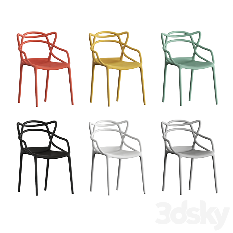 chair Kartell Masters 3DS Max Model - thumbnail 2