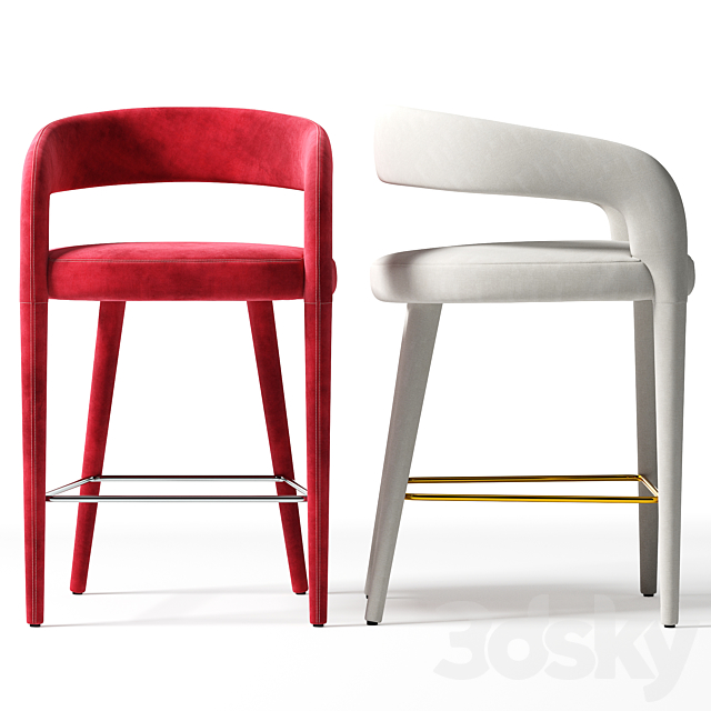 Chair LISETTE COUNTER STOOL CB2 exclusive 3DSMax File - thumbnail 2