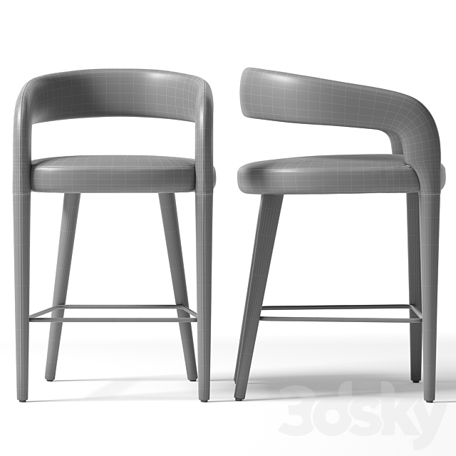 Chair LISETTE COUNTER STOOL CB2 exclusive 3DSMax File - thumbnail 4