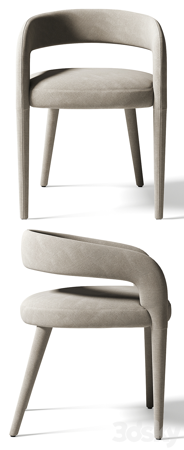 Chair LISETTE GRAY DINING CHAIR CB2 exclusive 3DSMax File - thumbnail 2