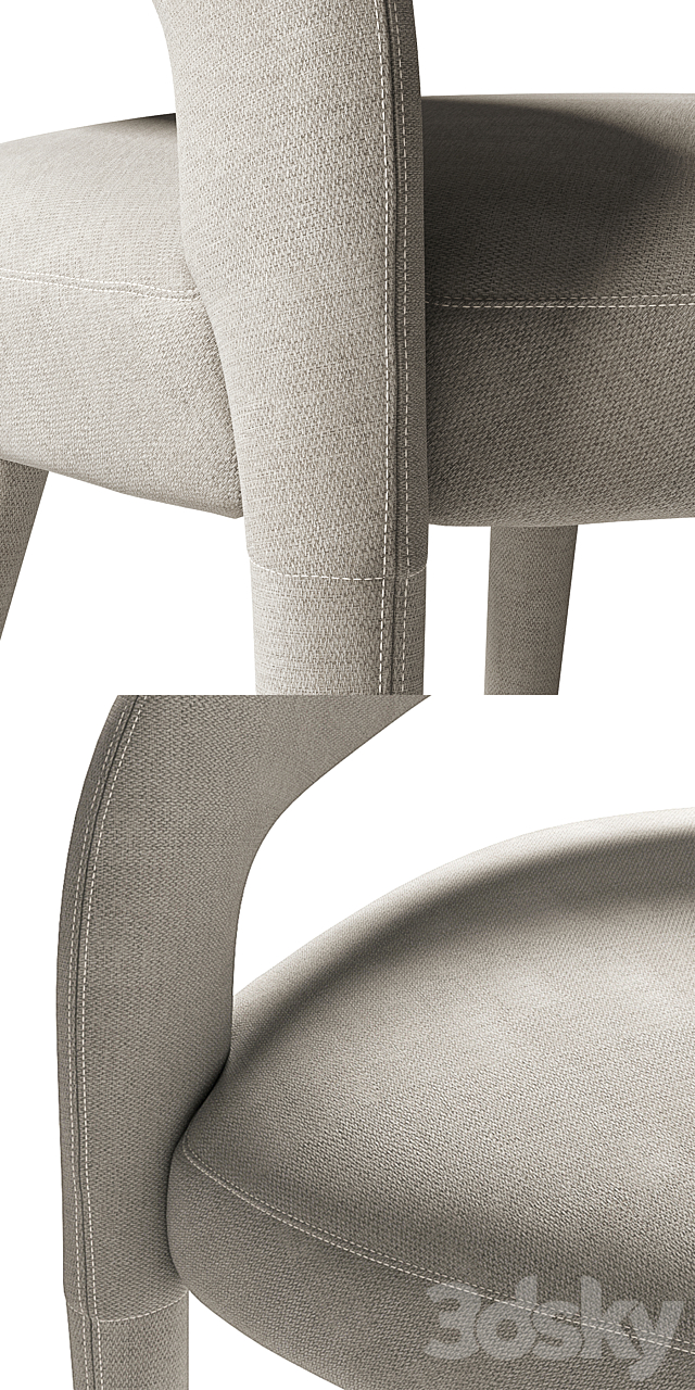 Chair LISETTE GRAY DINING CHAIR CB2 exclusive 3DSMax File - thumbnail 3