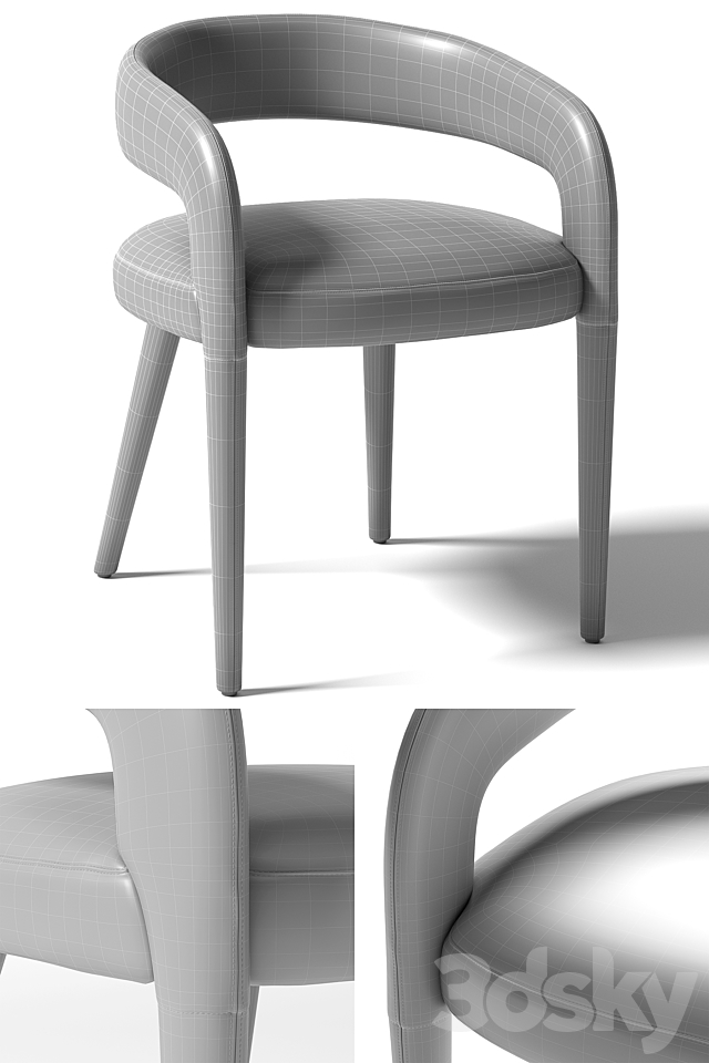 Chair LISETTE GRAY DINING CHAIR CB2 exclusive 3DSMax File - thumbnail 4