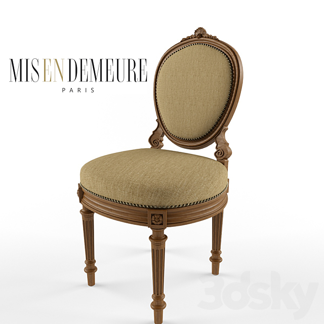 Chair Mis en demeure Neuville oak nu 3DSMax File - thumbnail 1