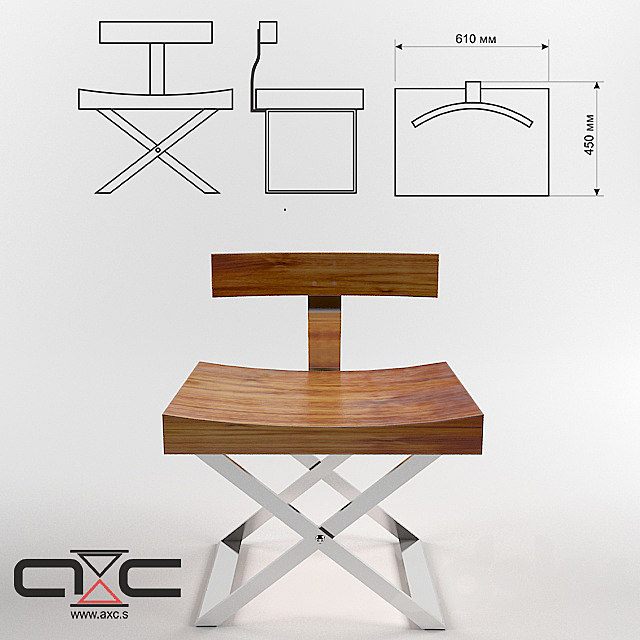 Chair “Modern” AS-26 3DS Max Model - thumbnail 2