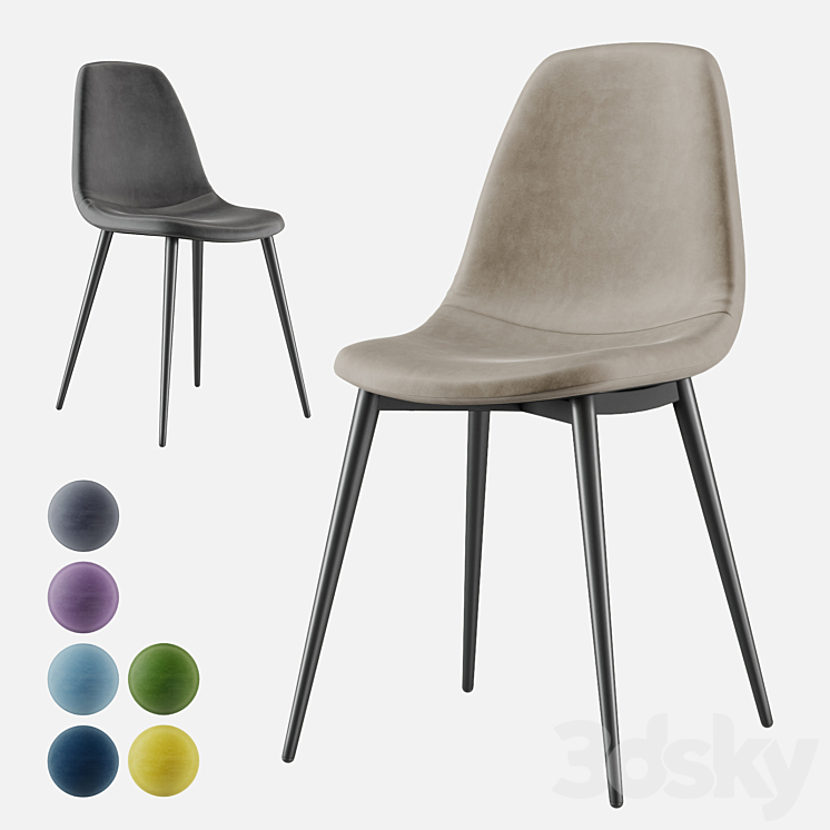 Chair Norman Stool Group 3DS Max Model - thumbnail 1