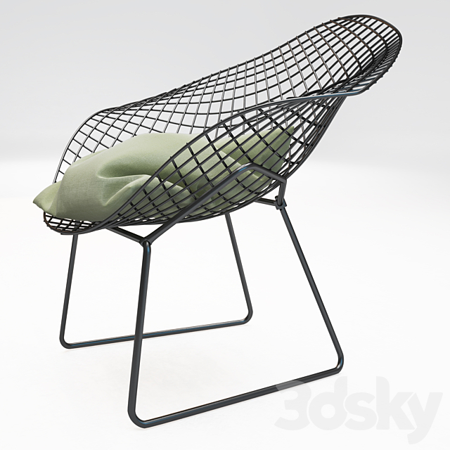 Chair of the steel rods 3DS Max Model - thumbnail 2