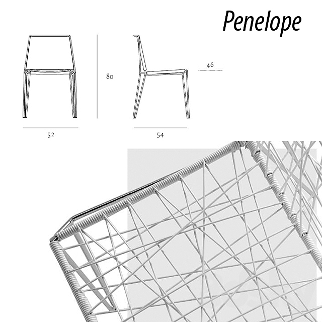 Chair Penelope CASPRINI 3DSMax File - thumbnail 3