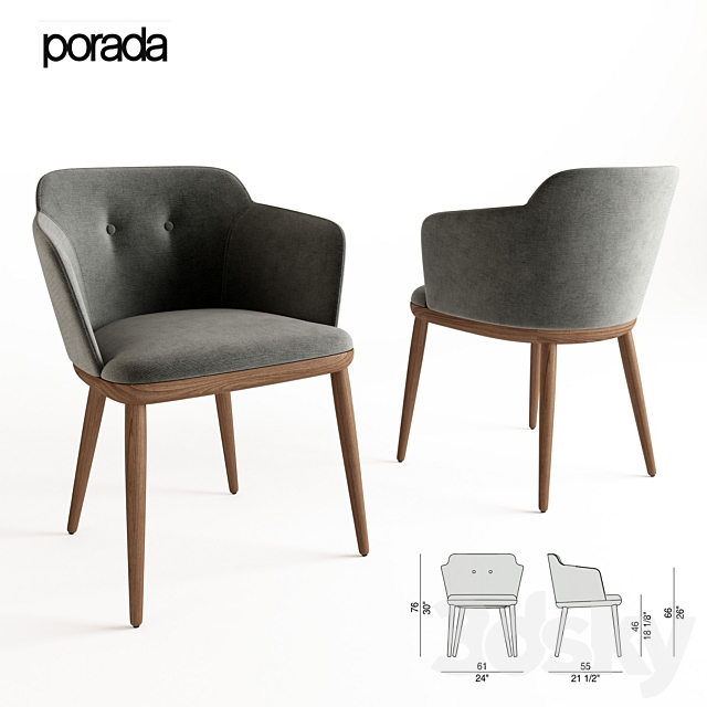 chair Porada Celine 3DSMax File - thumbnail 1