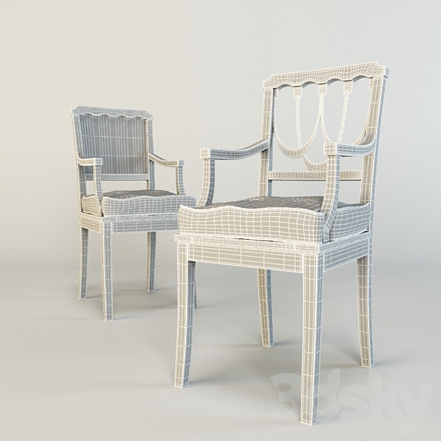 Chair Provence 3DS Max Model - thumbnail 2