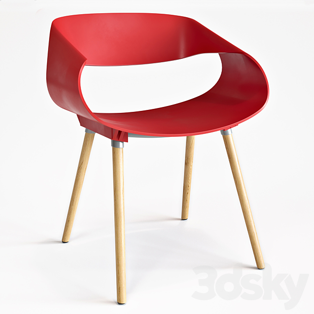 Chair Range red 3ds Max - thumbnail 1