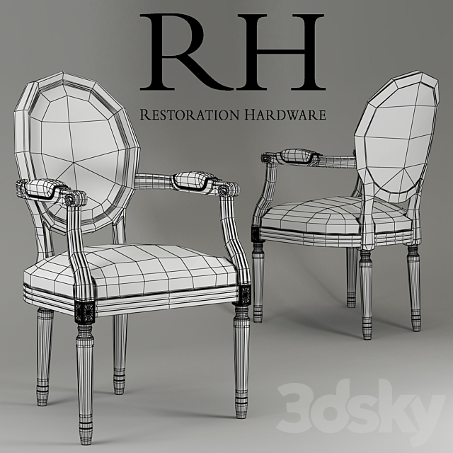 chair RESTORATION HARDWARE FC011-65-OAK _ A17 3DSMax File - thumbnail 2