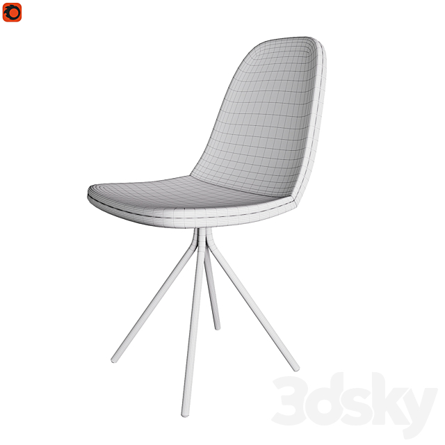 Chair Salerno Deephouse 3DS Max Model - thumbnail 3