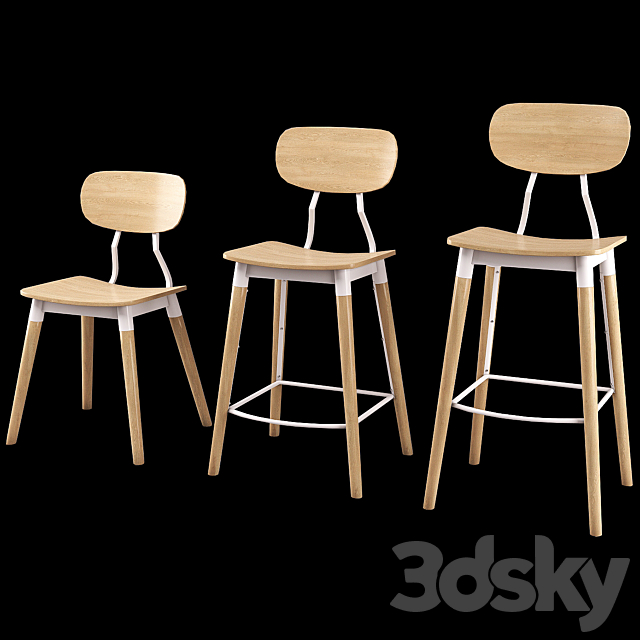 chair set 3DSMax File - thumbnail 1