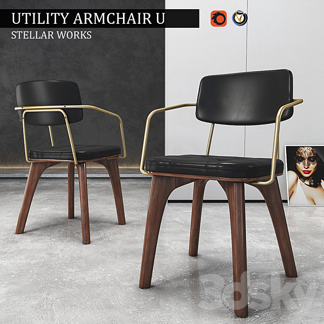 Chair UTILITY ARMCHAIR U 3DSMax File - thumbnail 1