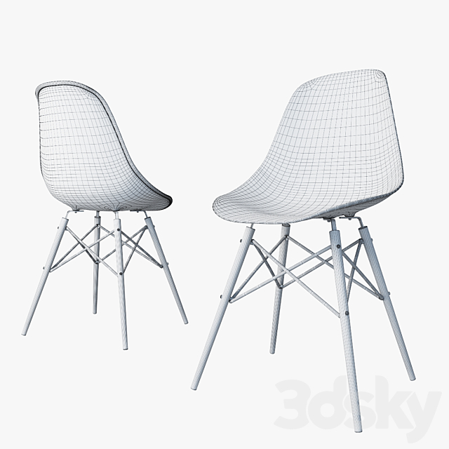 Chair Vitra DSW Eames Plastic Side 3DSMax File - thumbnail 3