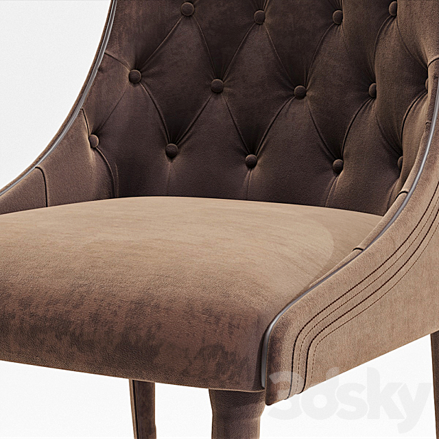 Chair vittoria frigerio Poggi High capitonne 3DSMax File - thumbnail 2