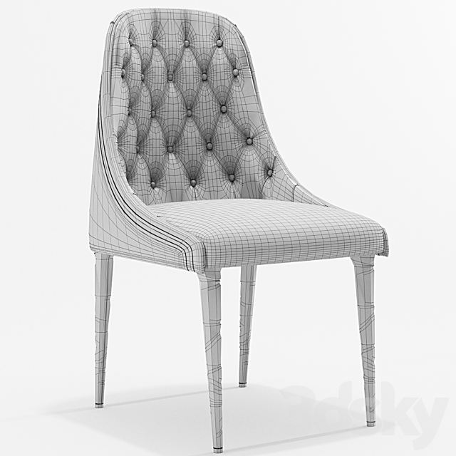 Chair vittoria frigerio Poggi High capitonne 3DSMax File - thumbnail 3