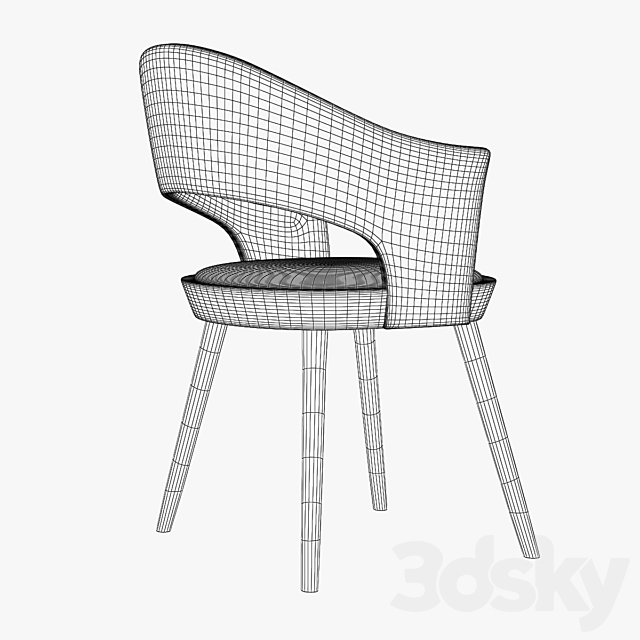 Chair with armrests Lucrezia from Seven Sedie 3DSMax File - thumbnail 3