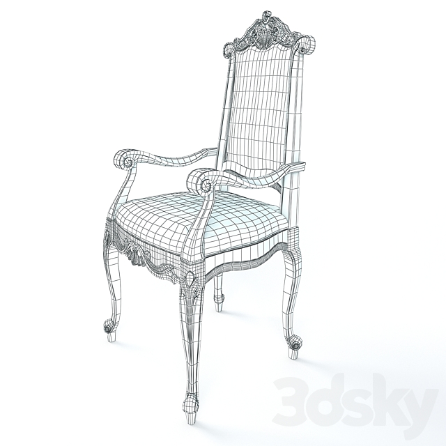 Chair With Armrests Modenese Gastone Art 12502 3DSMax File - thumbnail 2