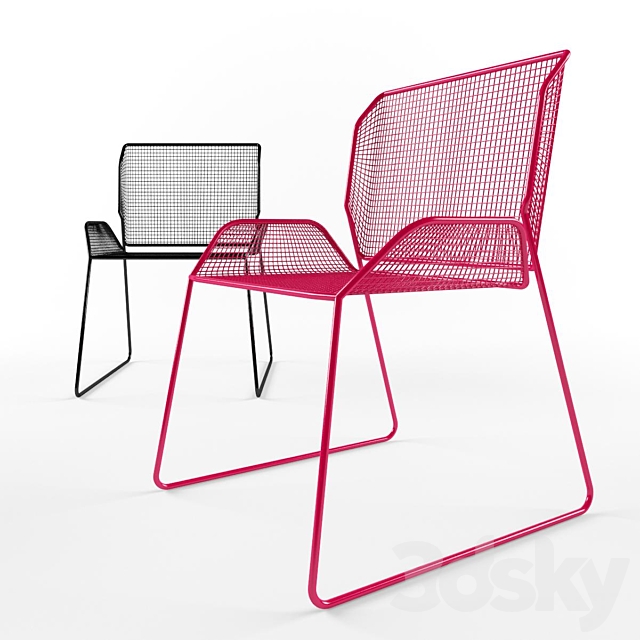 Chair with perforation 3ds Max - thumbnail 1