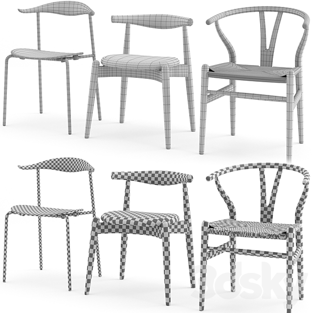 Chairs Collection by Carl Hansen & Søn 3DS Max Model - thumbnail 5