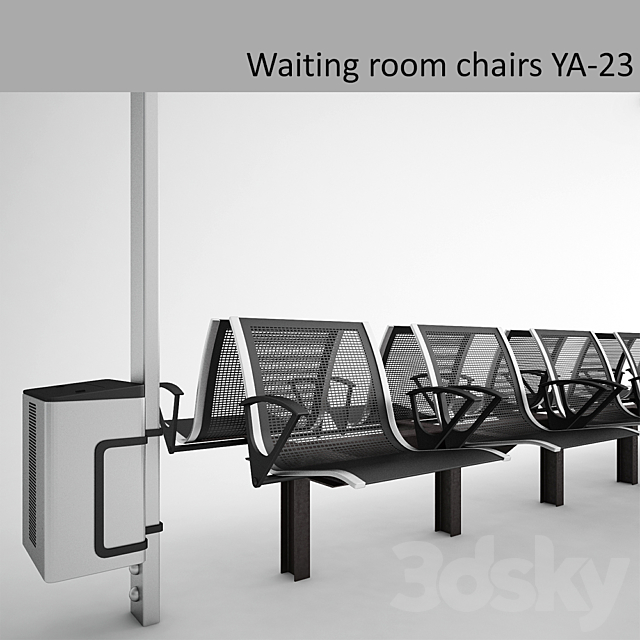 Chairs for waiting rooms waiting room chairs YA-23 3ds Max - thumbnail 1